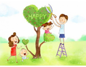 Дети, родители, семья, мама, папа, дерево, брат, сестра, счастье