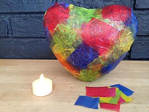 DIY Heart Craft Tissue Paper Night Light