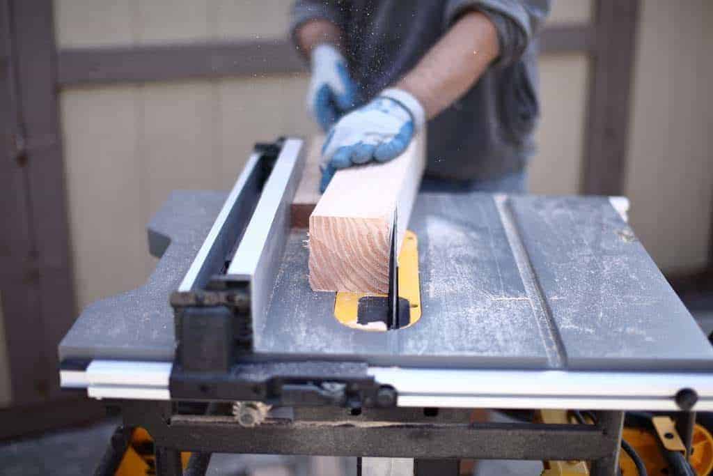 cutting legs on the table saw for stool