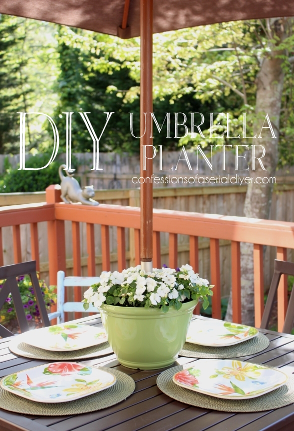 DIY Umbrella Planter. Super easy!